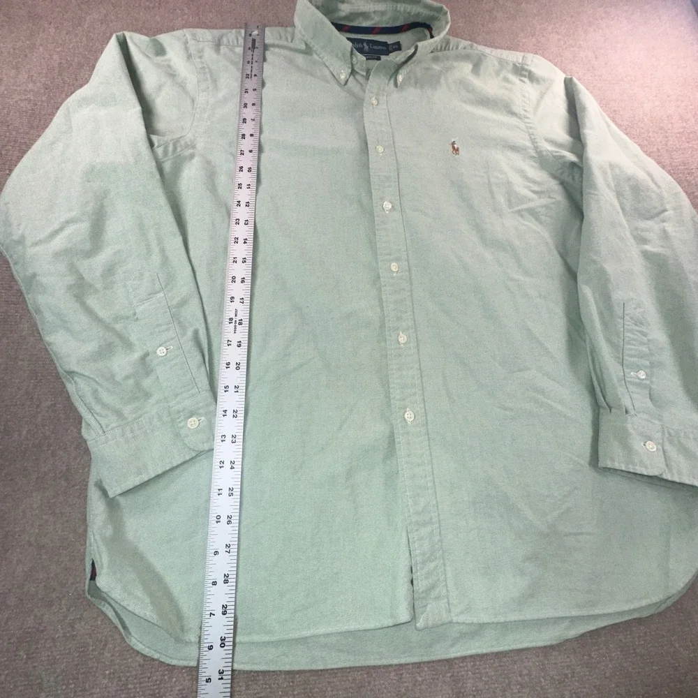 Polo Ralph Lauren Mens XL Classic Fit Oxford Button Down Shirt Green Long Sleeve